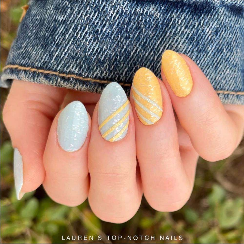 *Exclusive* Color Street: Blue Haven | Pastel Baby Pale Spring Curved French Tip - Picture 1 of 12